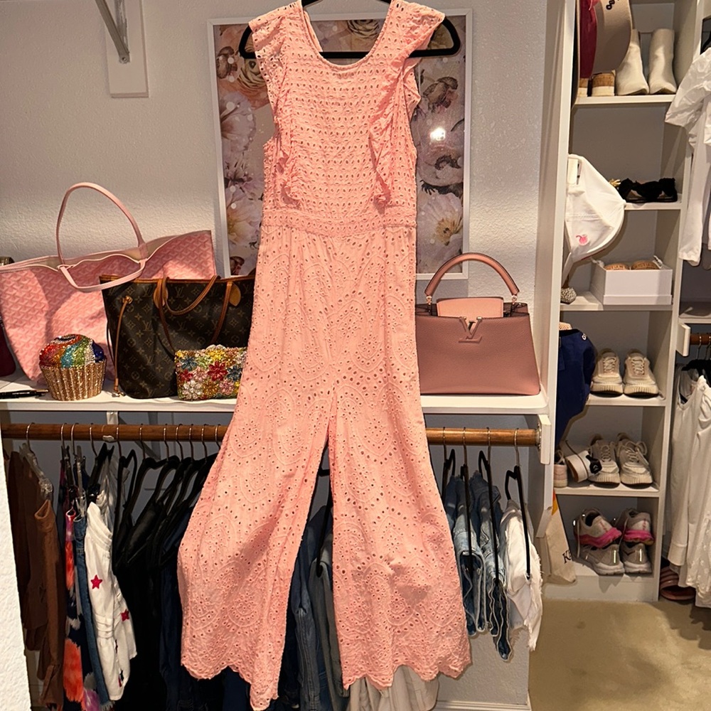 Pink eyelet jumper